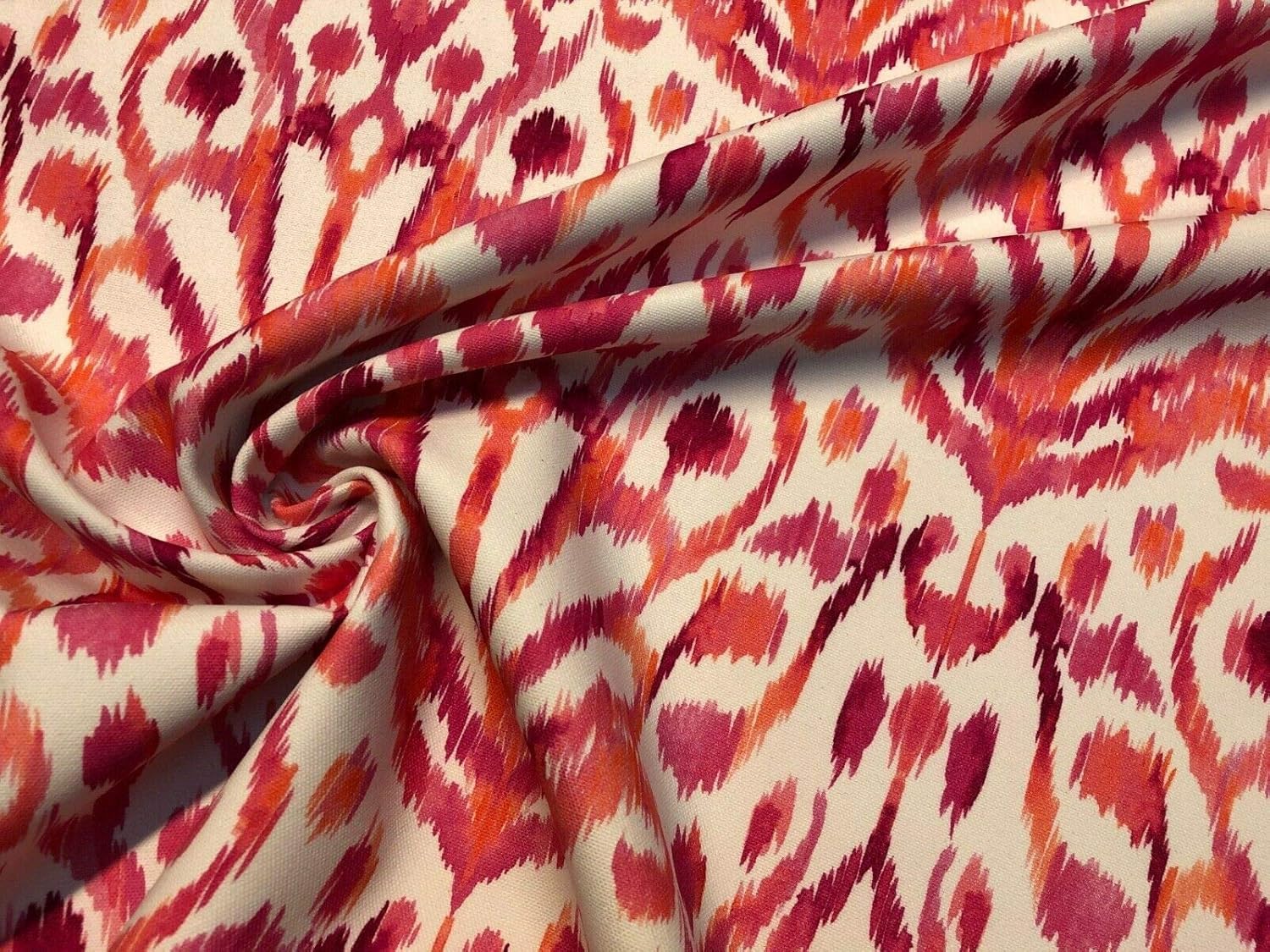 Tissu floral damassé rose Ikat géométrique cachemire en coton pour rideaux, coussins, décoration d'intérieur, 140 cm de large (2 mètres)