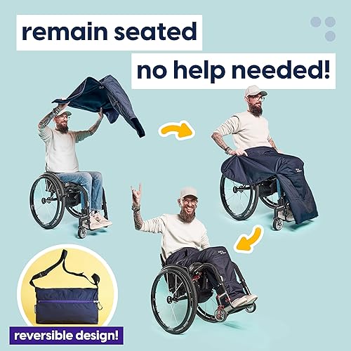 Miniatura 2 de MyBlanket Summer - Silla de ruedas ligera y compacta, acogedora con forro de algodón ligero, resistente al viento y al agua, permanece sentado,
