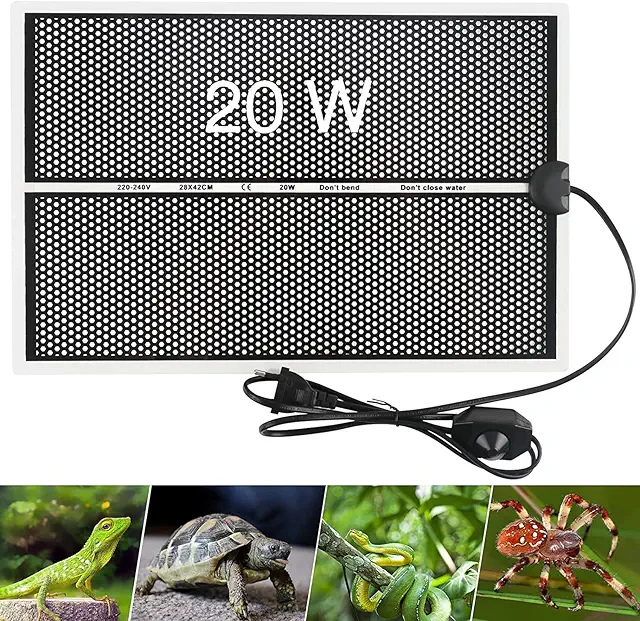 Tapis Chauffant Terrarium Réglable 20W pour Reptiles et Araignées