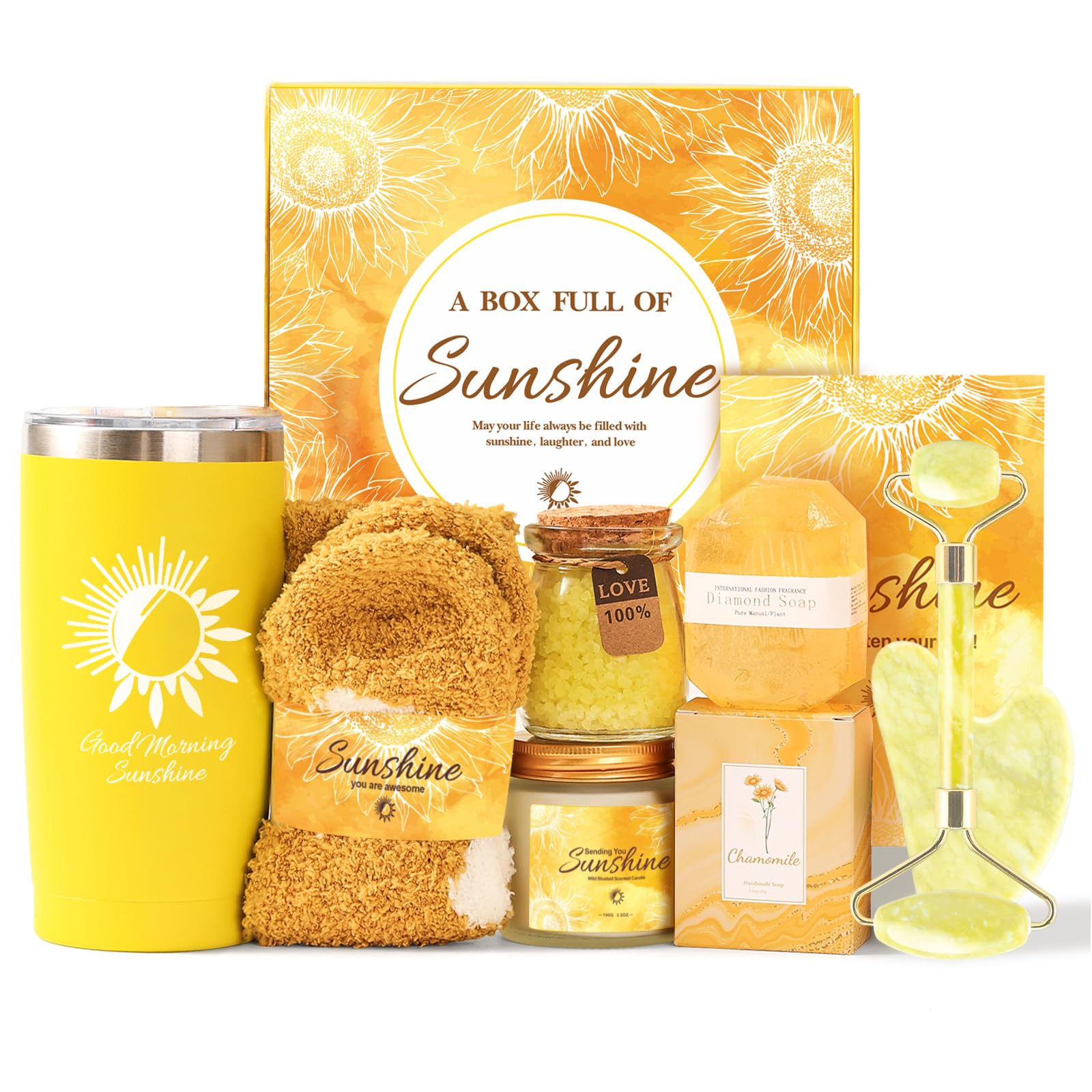 regali di compleanno per donne sorelle – Set da 8 pezzi di cestino regalo di cura personale al sole – Pacchetto di cura dell'amicizia – Confezione regalo Cheer Up Thinking of You per lei