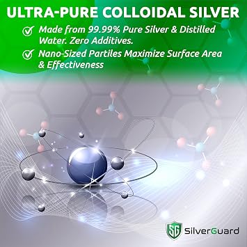 Enhanced Colloidal Silver Liquid Immune Support Supplement30ppm Pure & Natural Structured Silver WaterOrganic Colloidal Silver Solution16 oz Bottle (1 Pack)