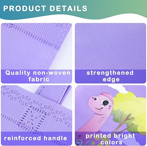 Miniatura 4 de 24 bolsas de recuerdo de fiesta de dinosaurios con asas, suministros de fiesta de cumpleaños de dinosaurios, bolsas de regalo de dinosaurio no