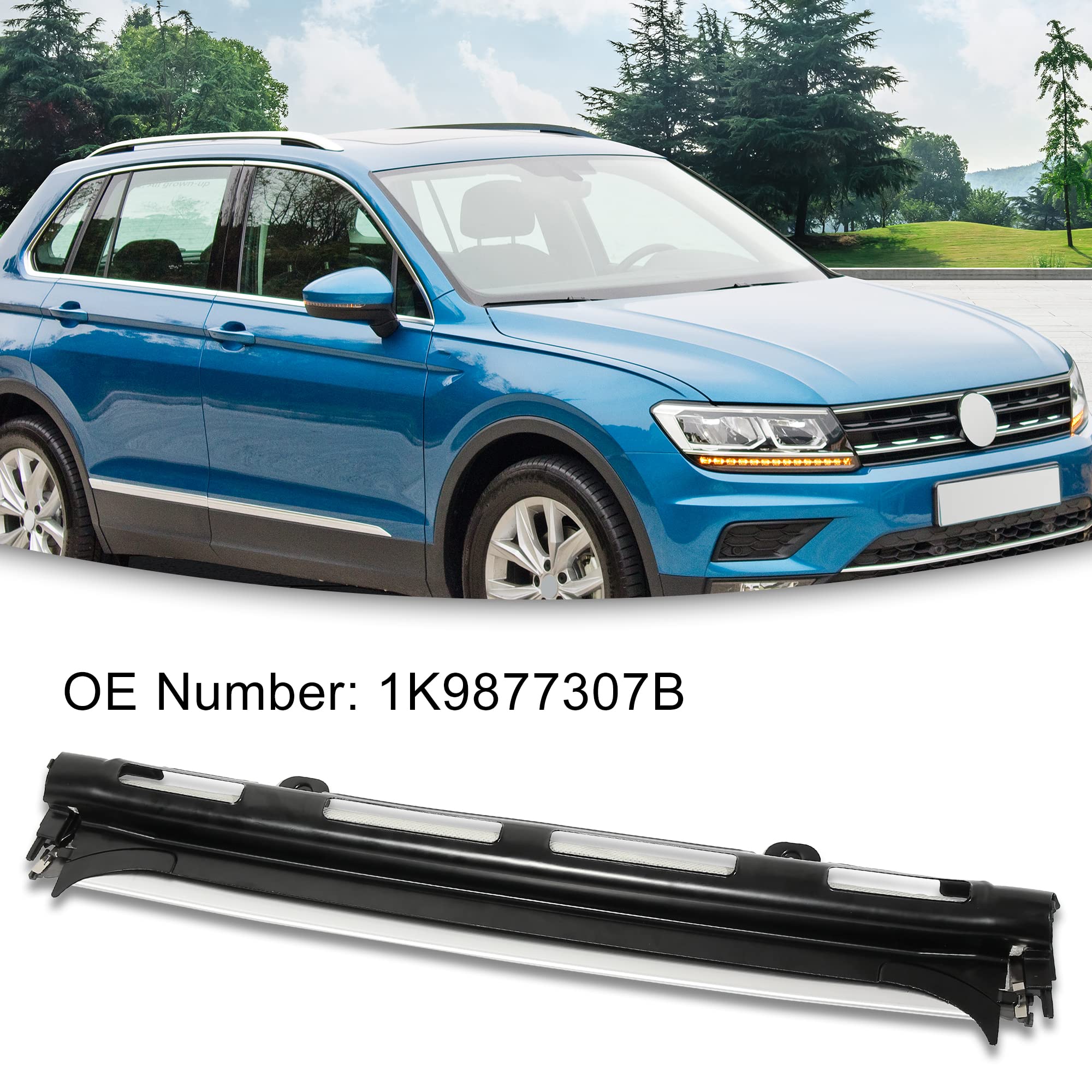 VW Volkswagen Genuine 5-Piece Magnetic Pop-In Sunshade Kit For Tiguan (2018-2023) – Black Polyester