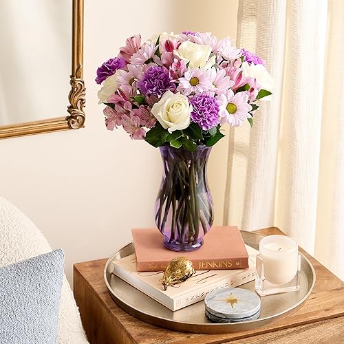 Miniatura 3 de 1800 Flowers  Ramo mixto de lavanda (solo bouquet)  Flores frescas para entrega  Regalo para aniversario, cumpleaños, felicitaciones, mejorarse,