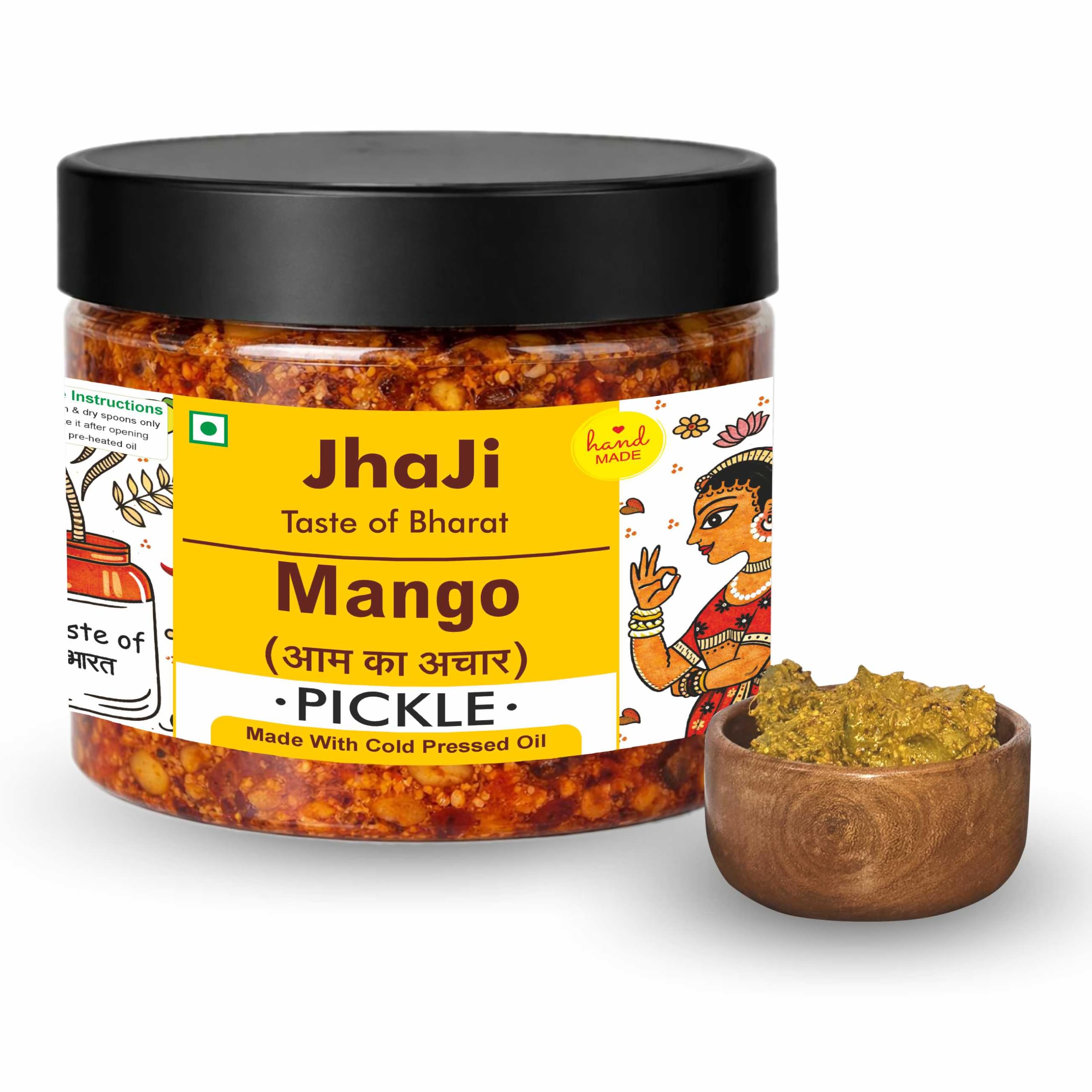 JhaJi Achar Mango Pickle 350g | Homemade Traditional Indian Achaar | Less Oil Aam ka achar home made Pickle in fresh | Aam Ka Achaar made with Organic Methods & Preservative free-image-26