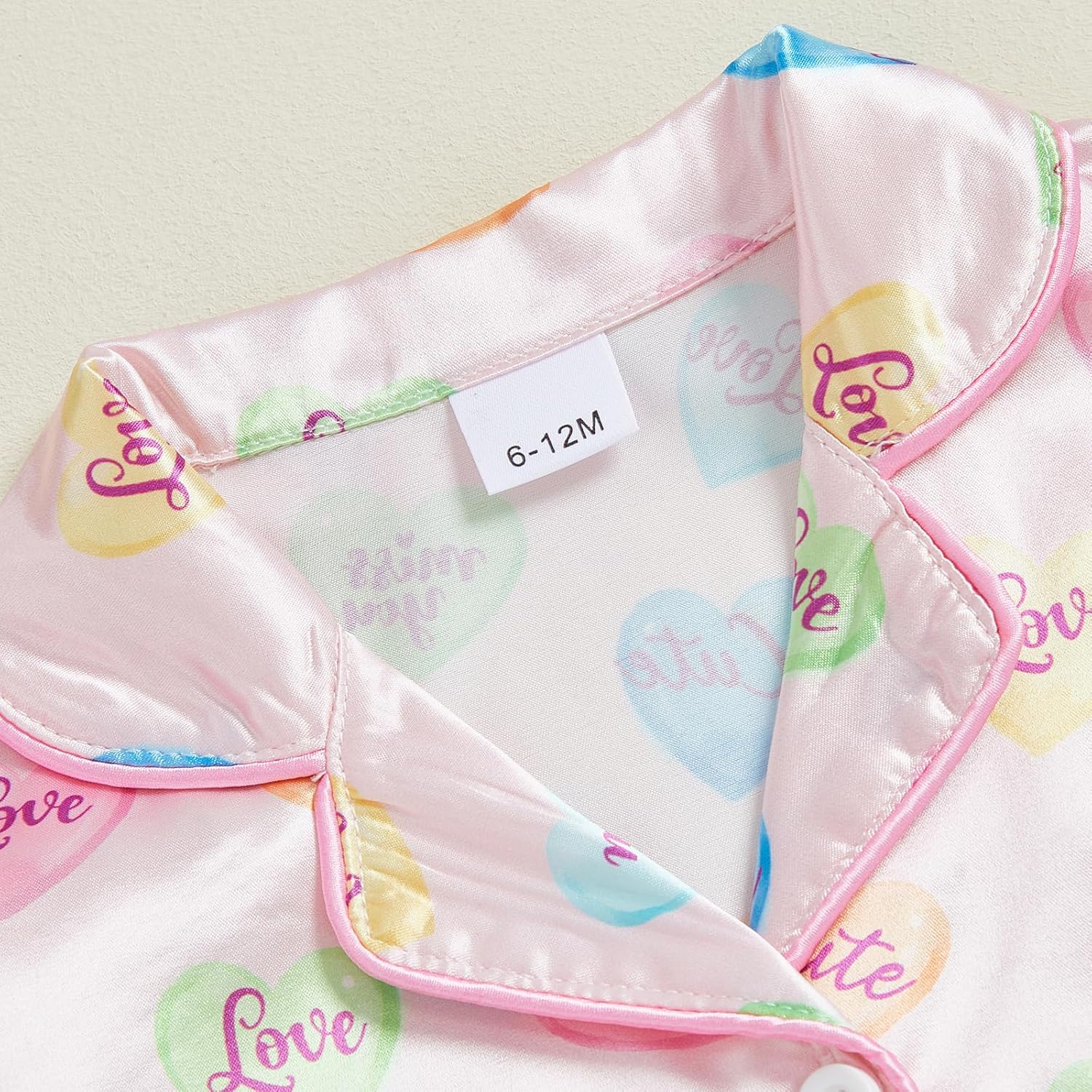 2Pcs Valentines Pajamas for Toddler Girl Lapel Button Bows Heart Print Tops and Pants Little Kids Girls PJ Nightgown - Image 4