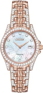 Eco-Drive Classic Quartz WoMen's Watch, Stainless Steel, Crystal, Silver-Tone (Model: EW1228-53D)