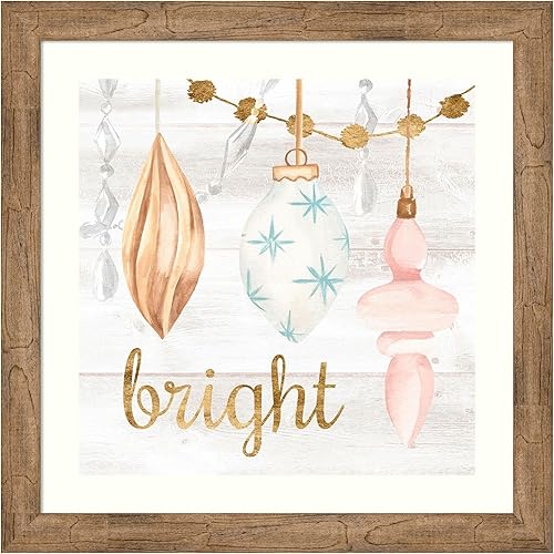 Amanti Art Framed Wall Art Print 28x28 Elegant Ornaments IV by Annie Warren, Holidays Wall Art, Vintage Decor, Medium Poster Painting Artwork for