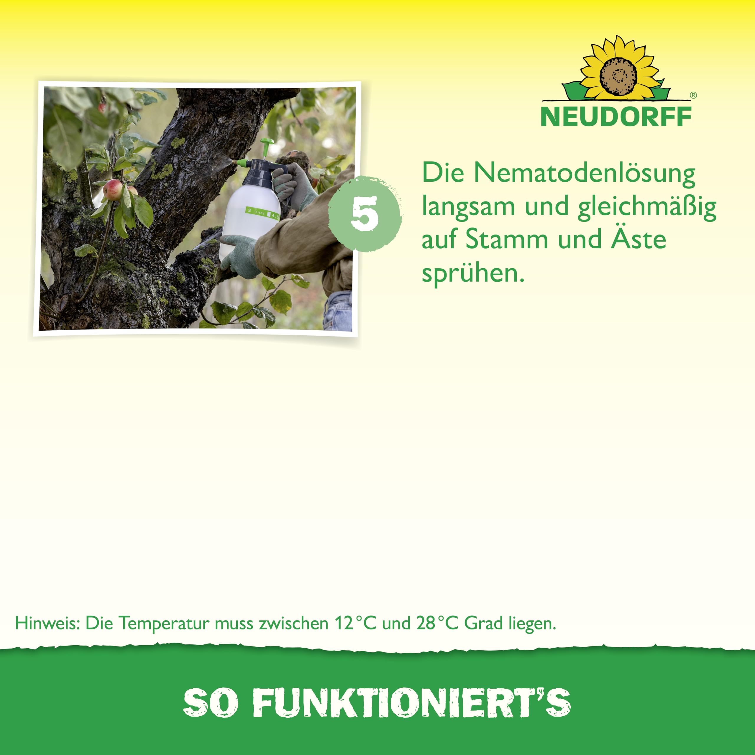 Neudorff Nützlinge gegen Apfelwickler – 5 Mio. SF-Nematoden zur natürlichen und schnellen Bekämpfung von Apfelwickler-Larven. Für 5 Apfelbäume