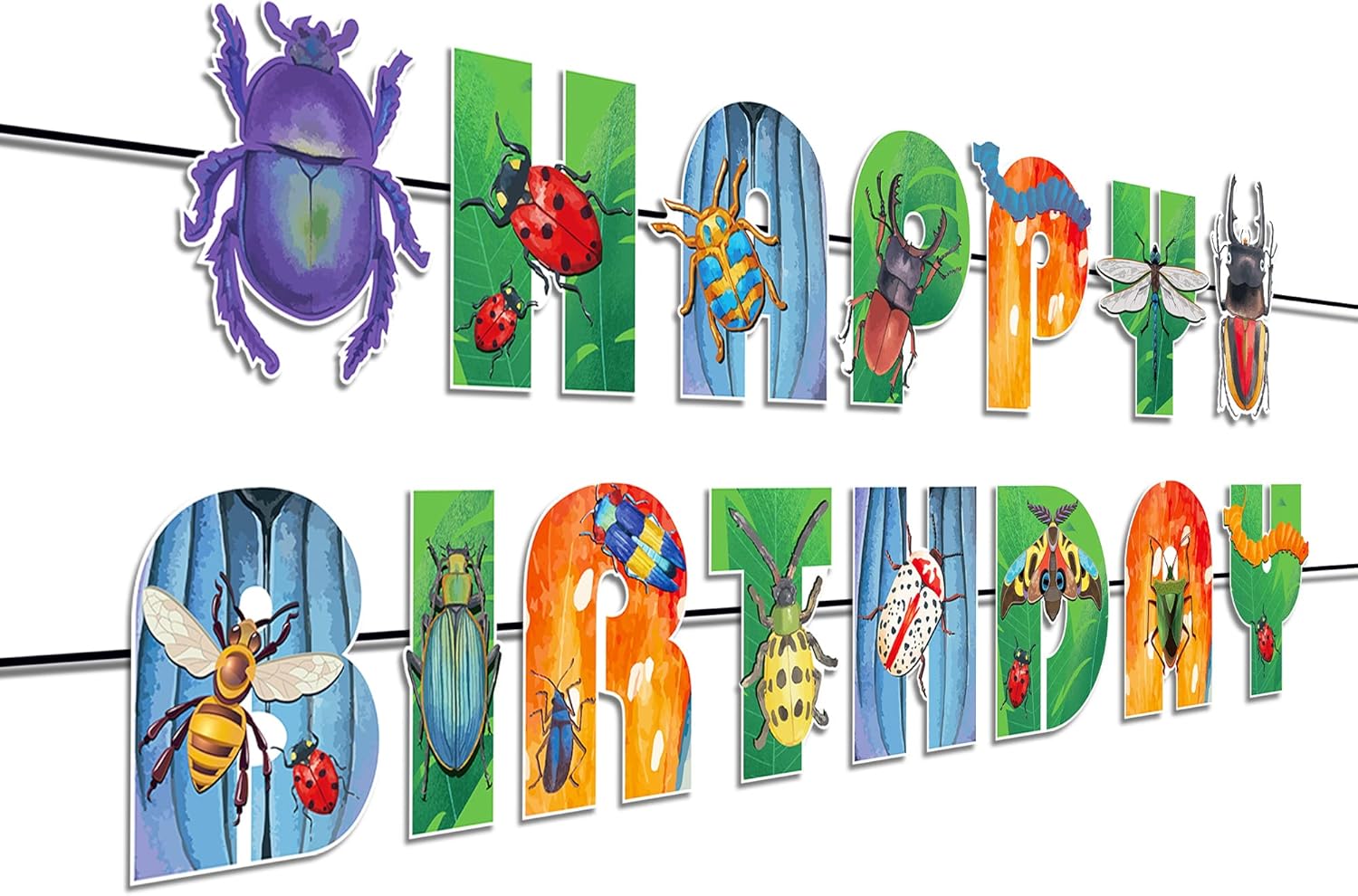 Spring Bugs Party Banner Bug Party Supplies and Decorations Bug Happy Birthday Banner Insect Banners for Insect Party Decorations Supplies