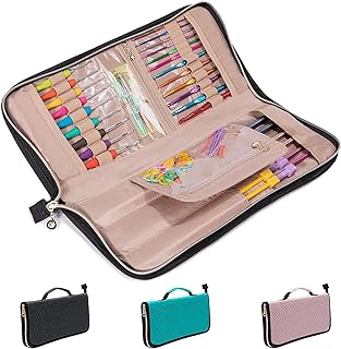 Knitting Needles Case (Up to 14 Inches) - Organizer for Knitting and Crochet Accessories - Empty Hook Case
