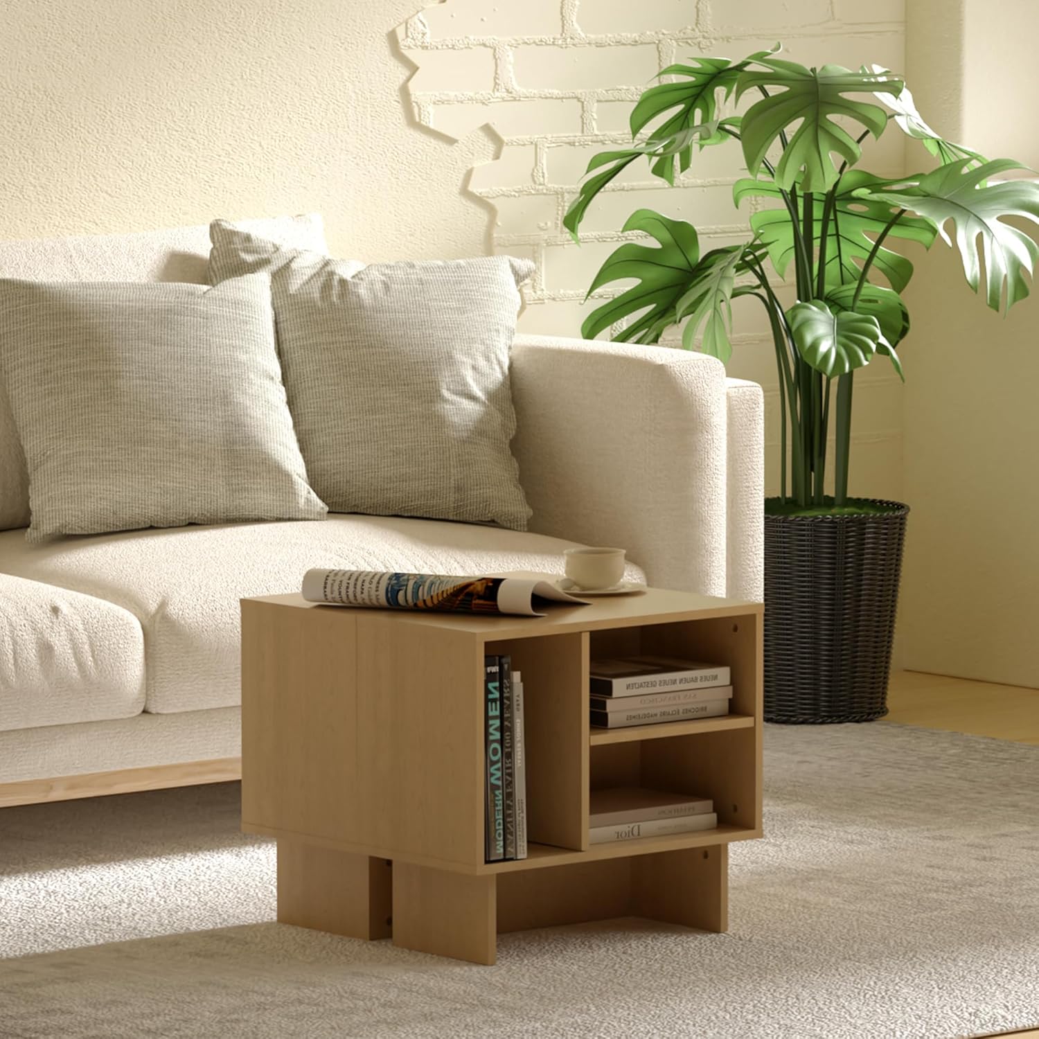 Lab Cosi Modular TV Stand for 70-Inch TV,Modern 3pcs Storage Sideboards,Bookcase,End Table,Nightstand,Buffet Cabinets,Coffee Table for Living Room,Dining Room,Bedroom, Natural