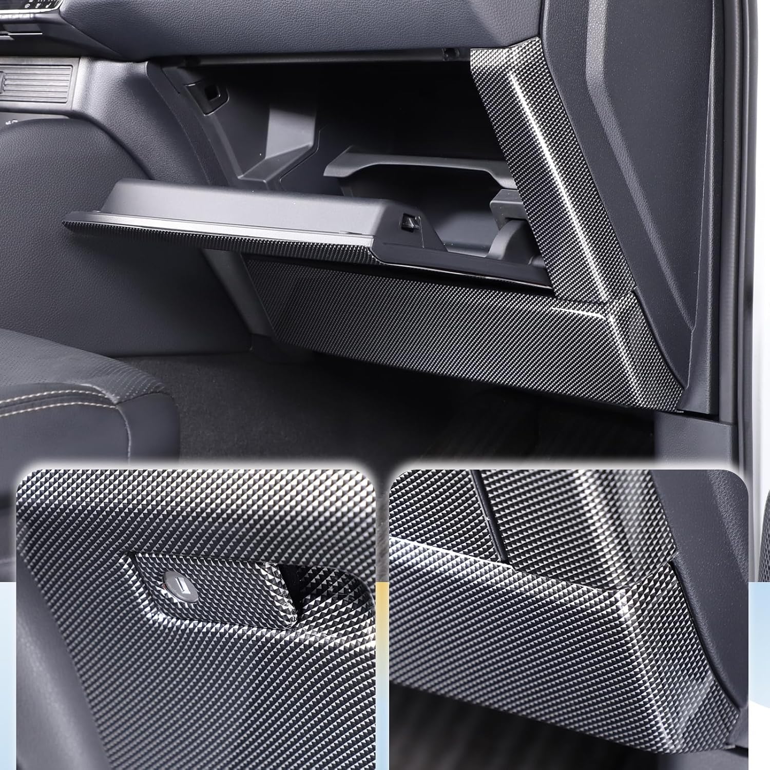 LLKUANG Car Glove Box Decorative Panel Cover Trim Compatible with Toyota Land Cruiser 250 Prado J250 LC250 2024 2025+ ABS Co-Pilot Glove Storage Box Protective Panel Molding Accessories