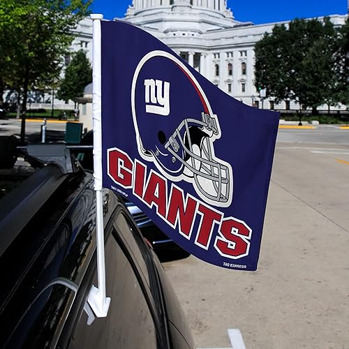 Vista 38 de Rico Industries NFL Double Sided Car Flag - 16" x 19" - Strong Pole That Hooks onto Car/Truck/Automobile