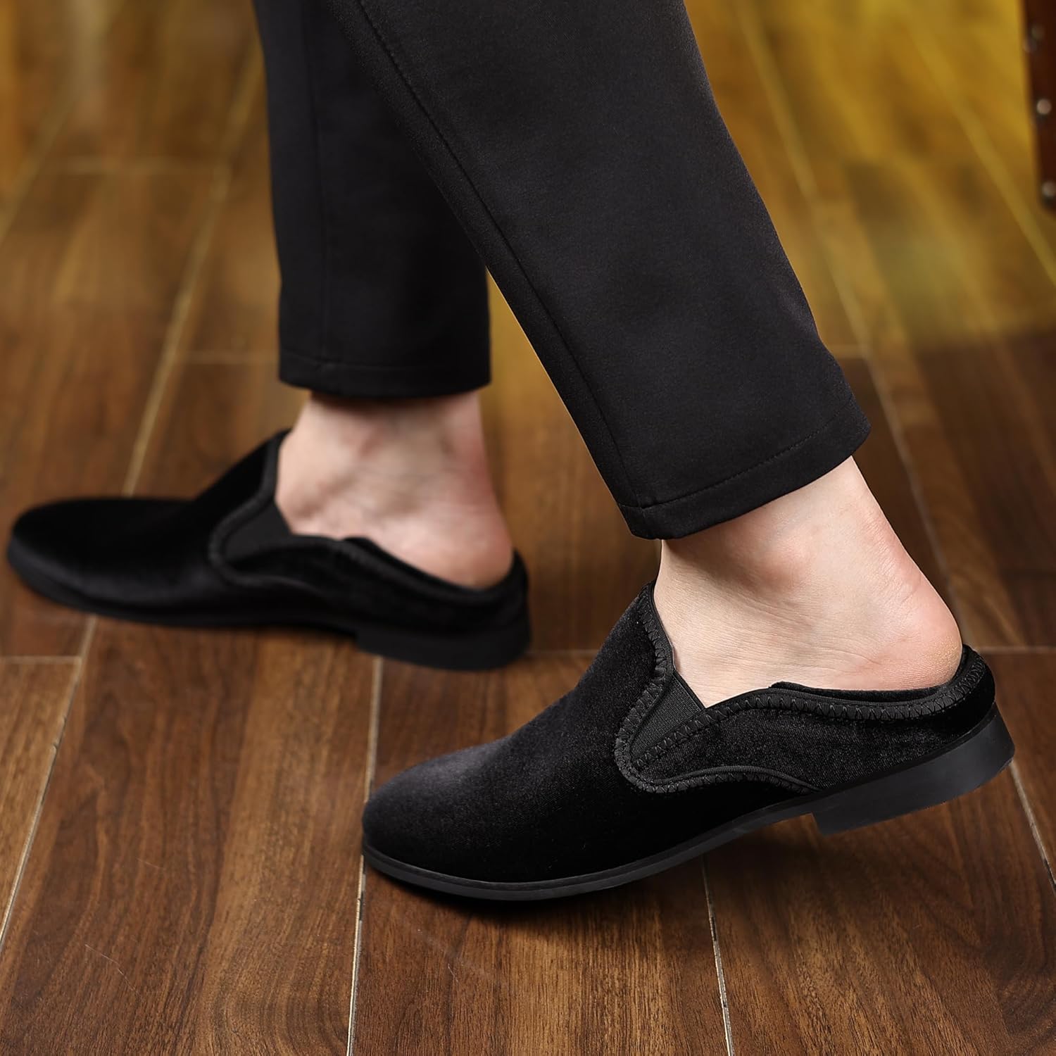 COSIDRAM Men's Casual Loafers Velvet Comfort Classic Foldable Heel 2-Way Wear Slip On Fashion Slippers Walking Shoes - Image 7