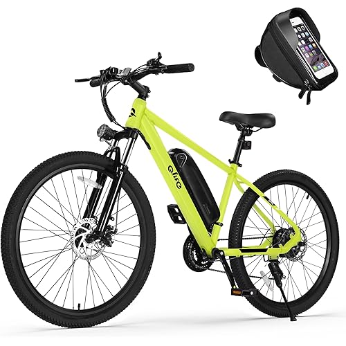 Qlife Racer Electric Bike for Adults - 21-Speed Mountain Lightweight Ebike with Peak 1000W/750W 25MPH/22MPH Brushless Motor, 375Wh Removable Battery, 26X2.1 Tire Step Over E-MTB, Up to 40 Miles