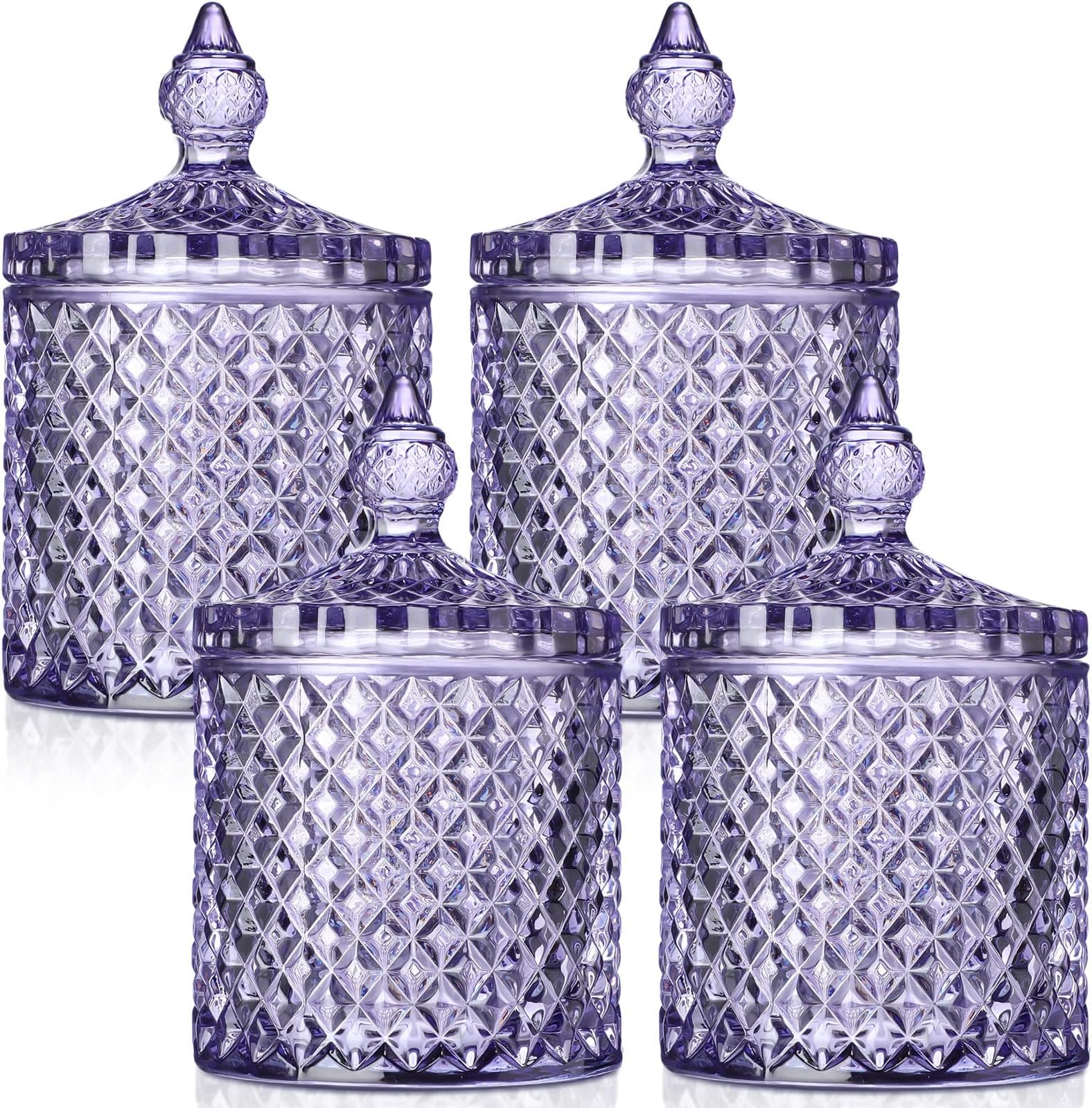 Amazon com: Aoriher 4 Pcs Crystal Glass Candy Jar with Lid Home Amazon com: Aoriher 4 Pcs Crystal Glass Candy Jar with Lid Home