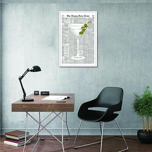 Miniatura 7 de Pósteres de periódico vintage de Martini verde a la moda, para cóctel, bebidas, lienzo, arte de pared de los años 70, pintura para bar, carrito,