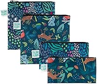 Vista 21 de Bumkins - Bolsas de tela para bocadillos y sándwiches - Para almacenamiento, viajes, preparación de alimentos, almuerzo - Reutilizables, resistentes