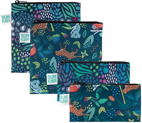 Miniatura 21 de Bumkins - Bolsas de tela para bocadillos y sándwiches - Para almacenamiento, viajes, preparación de alimentos, almuerzo - Reutilizables, resistentes