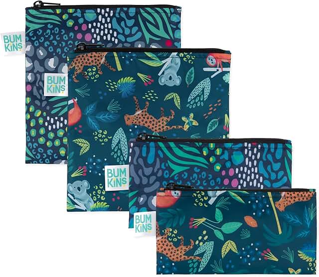 Bumkins Reusable Sandwich and Snack Bags, for Kids School Lunch and for ...