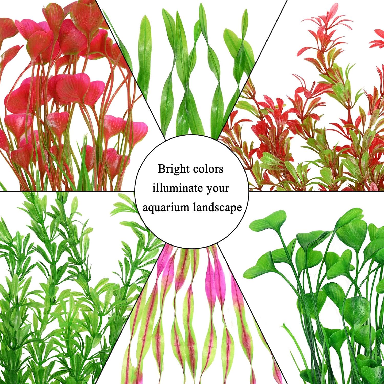 10PCS Long Artificial Aquarium Plant,Aquarium Plastic Plants,Fish Tank