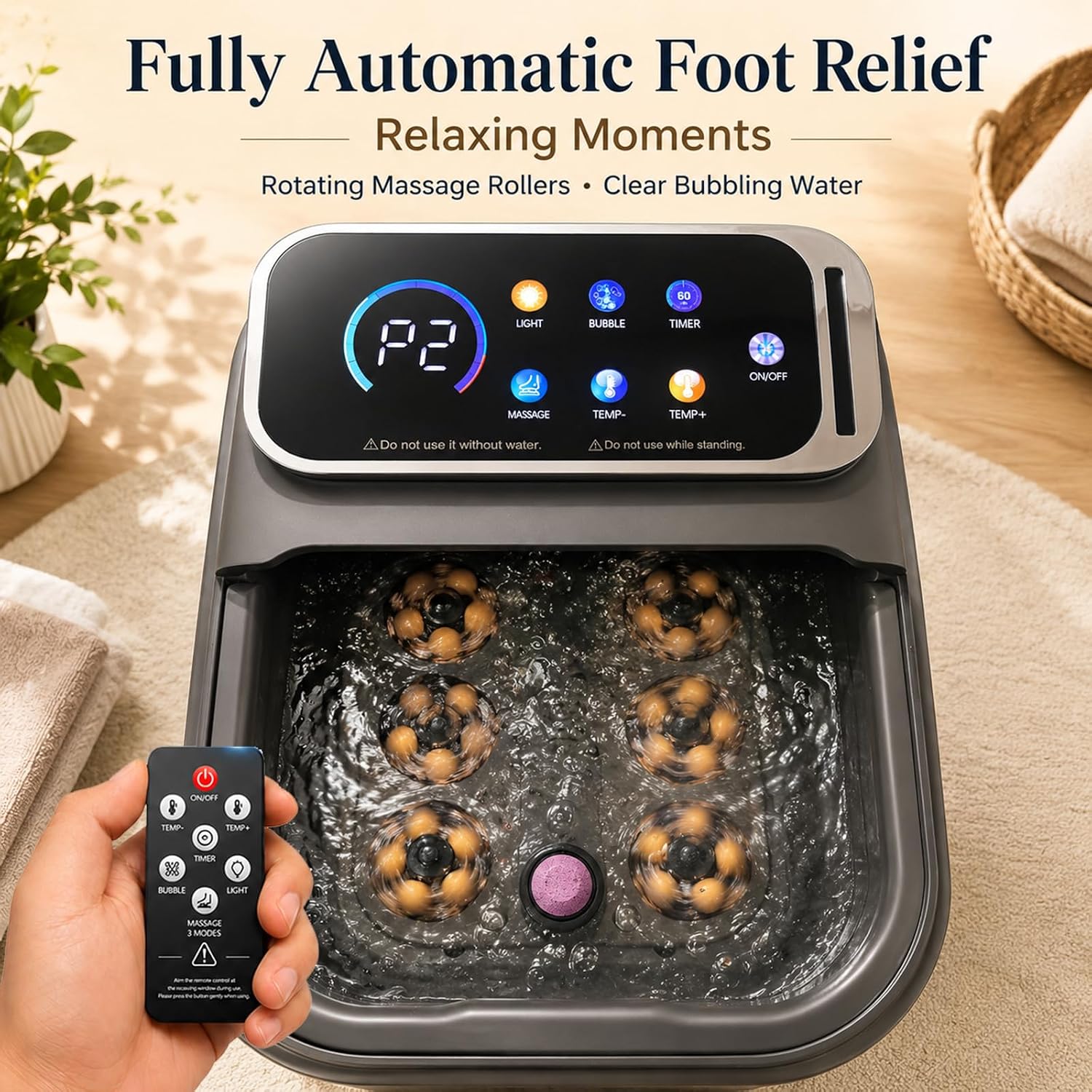 Foldable Heated Foot Spa, Electric Shiatsu Foot Massager image 3