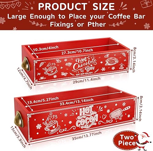 Miniatura 2 de QIKSION 2 unidades de estación de barra de cacao caliente, accesorios organizadores de barra de chocolate caliente de madera, contenedores de barra