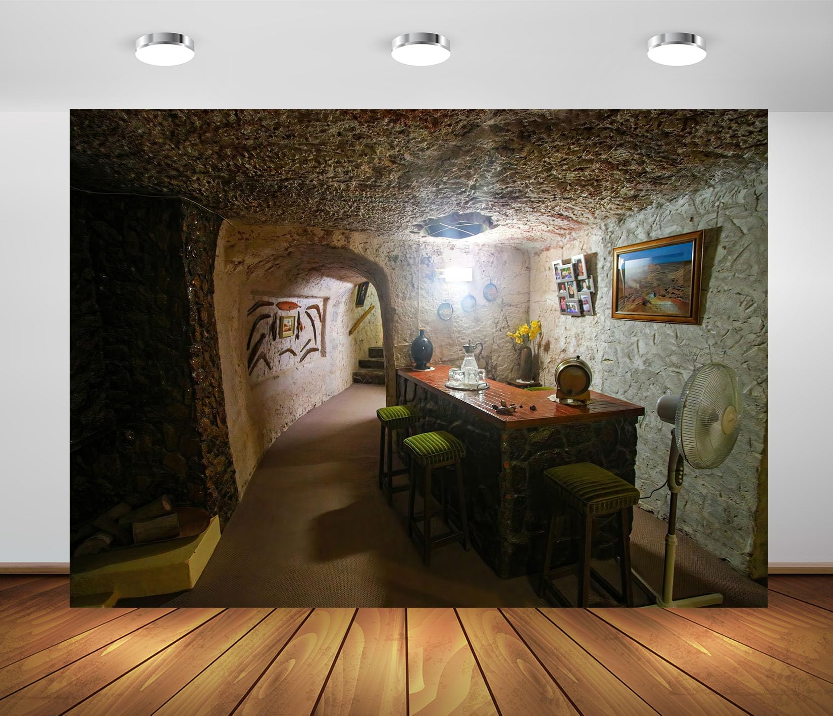 12x10FT (3.6x3m) Bar In Cantina Sotterranea Sfondo Fotografico