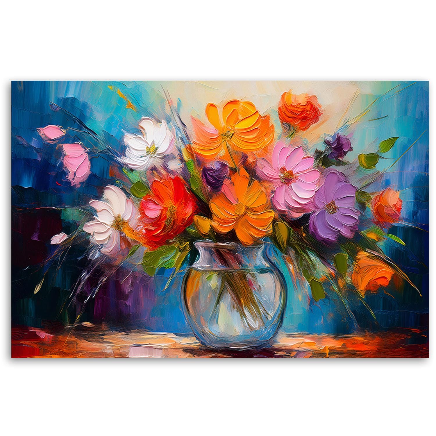 Ramo de flores en lienzo de 40x60 cm: el regalo perfecto de pintura decorativa moderna 7