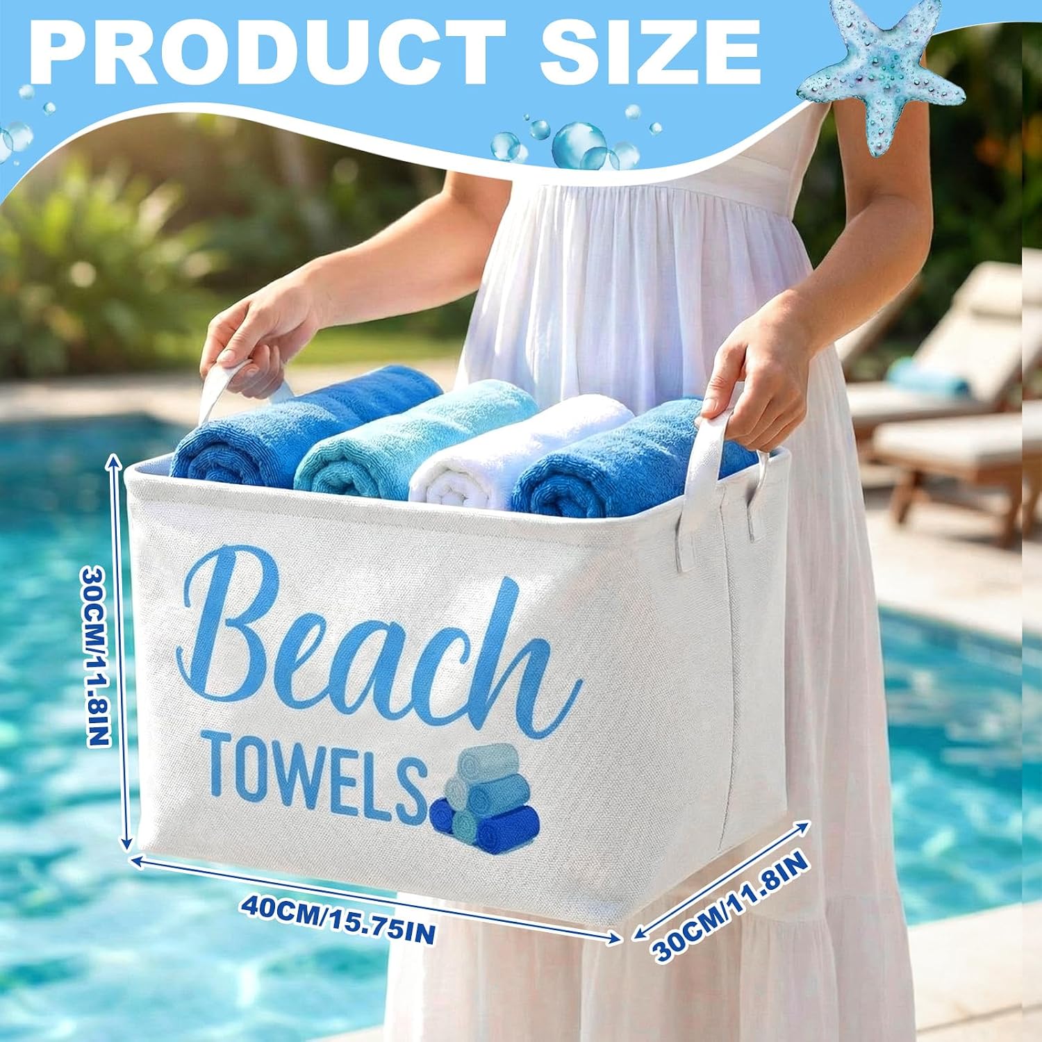 Yungyan Pool Towel Storage Basket Holder Organizer Bin Beach Towel image 3