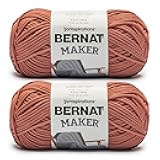 Maker Fawn Yarn - 2 Pack of 250g/8.8oz - 72% Cotton 28% Nylon - #5 Bulky - 290m/317Yards - for Knitting, Crochet and Amigurumi