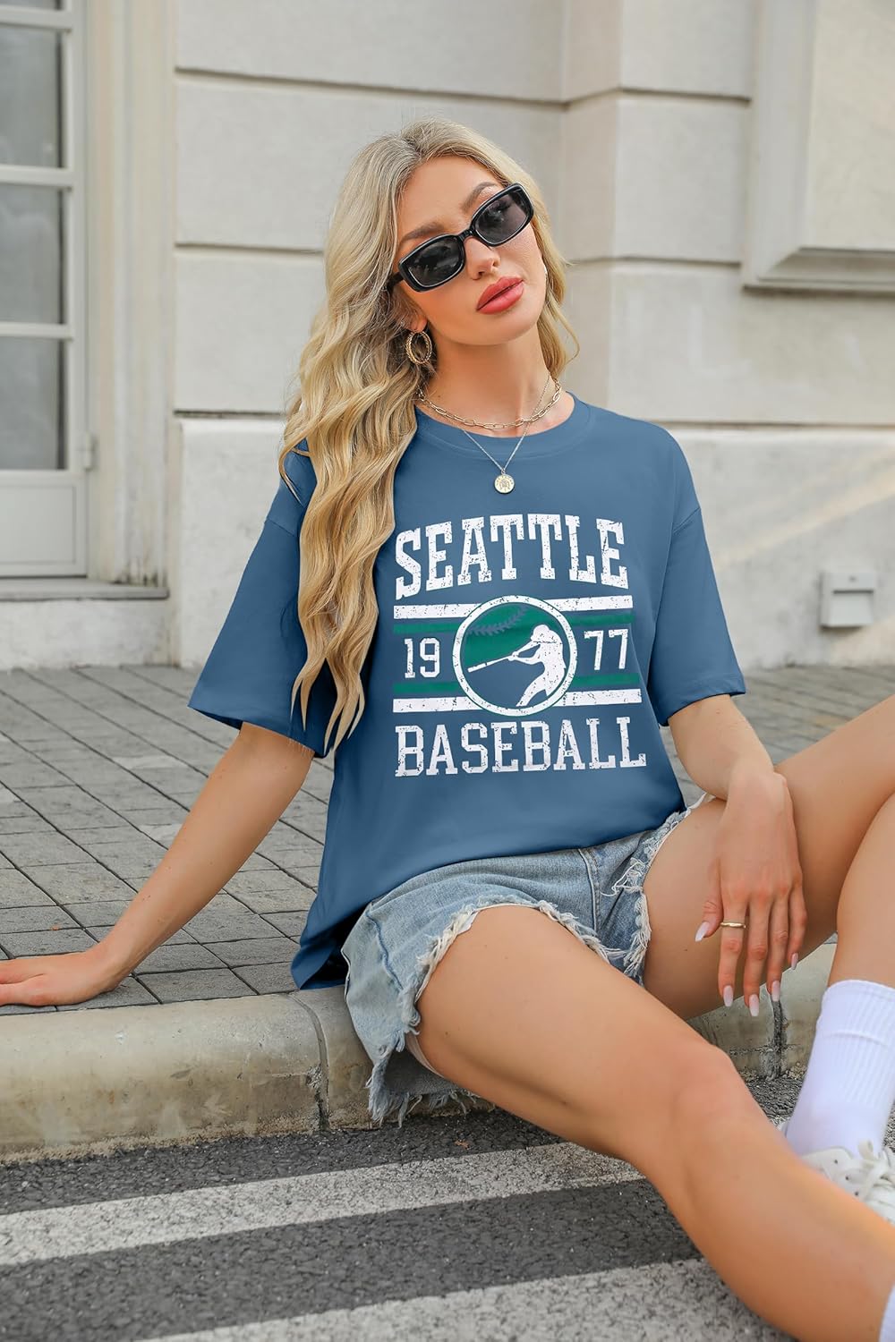 Baseball Shirt Women Oversized Game Day Fan T-Shirt Baseball Season Short Sleeve Tops