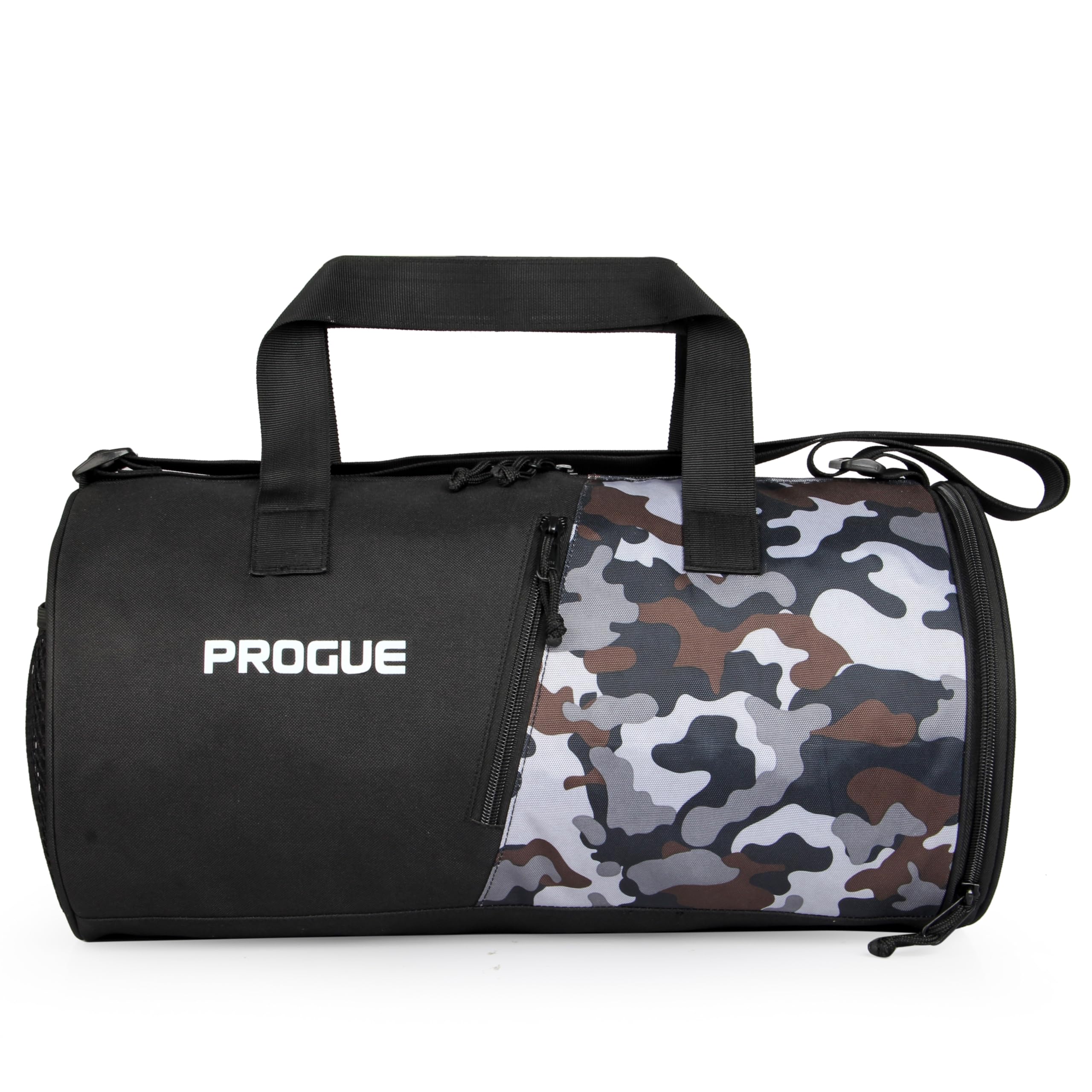 progue Polyester Water-Resistant Gym Bag with Separate Shoe Compartment, Travel Duffle Bag, Sports Duffle for Men & Women, Shoulder Bag, Fitness Bag, Double Side Zipper Pocket - (Military Grey)-picture-33