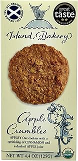 Island Bakery Organic Apple Crumbles – Traditional Apple Oat Biscuits, Organic Oat Cookies, Made in Scotland 4.4 Ounce