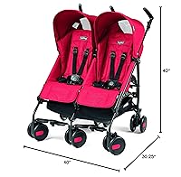 Vista 6 de Peg Perego Pliko - Cochecito de bebé pequeño, color rojo