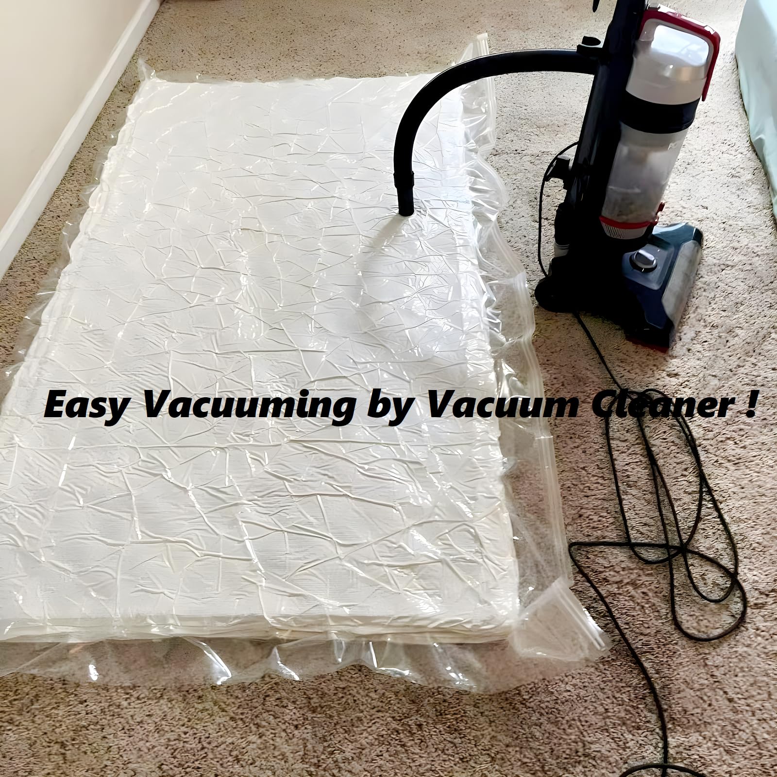 WORKKOOL Vacuum Mattress Bag for Moving Vacuum Sealed Bags for Mattress Storage Foam Mattress Bag with Zip (for Mattress 180 x 200 cm) - Image 4
