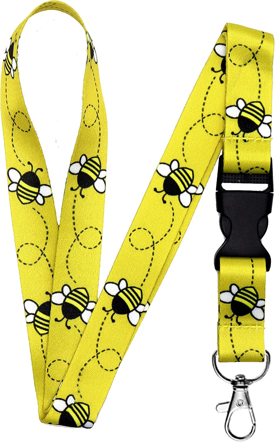 EASTERUP Lanyard for Keys Keychain Lanyard Premium Soft Silky Wide Strapped Beautifully Printed ID Teacher Lanyard (BEE)