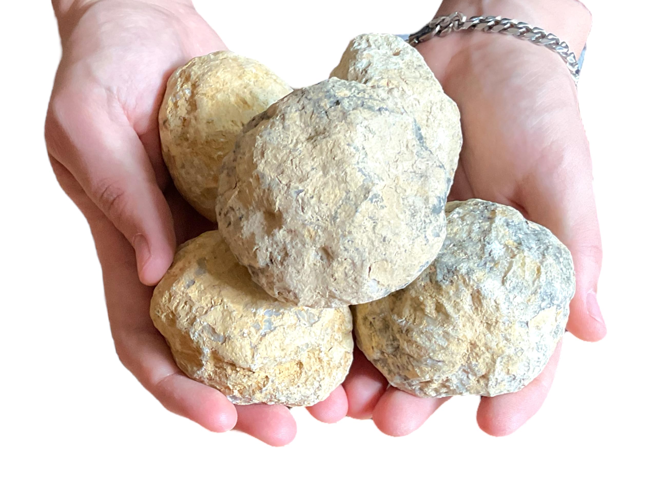 Zestaw geodów w rozmiarze piłki tenisowej I 5 dużych geodów I każda 6-7 cm i łącznie 900-1000 gramów do samodzielnego rozbicia - z instrukcją i objaśnieniem I Maroko