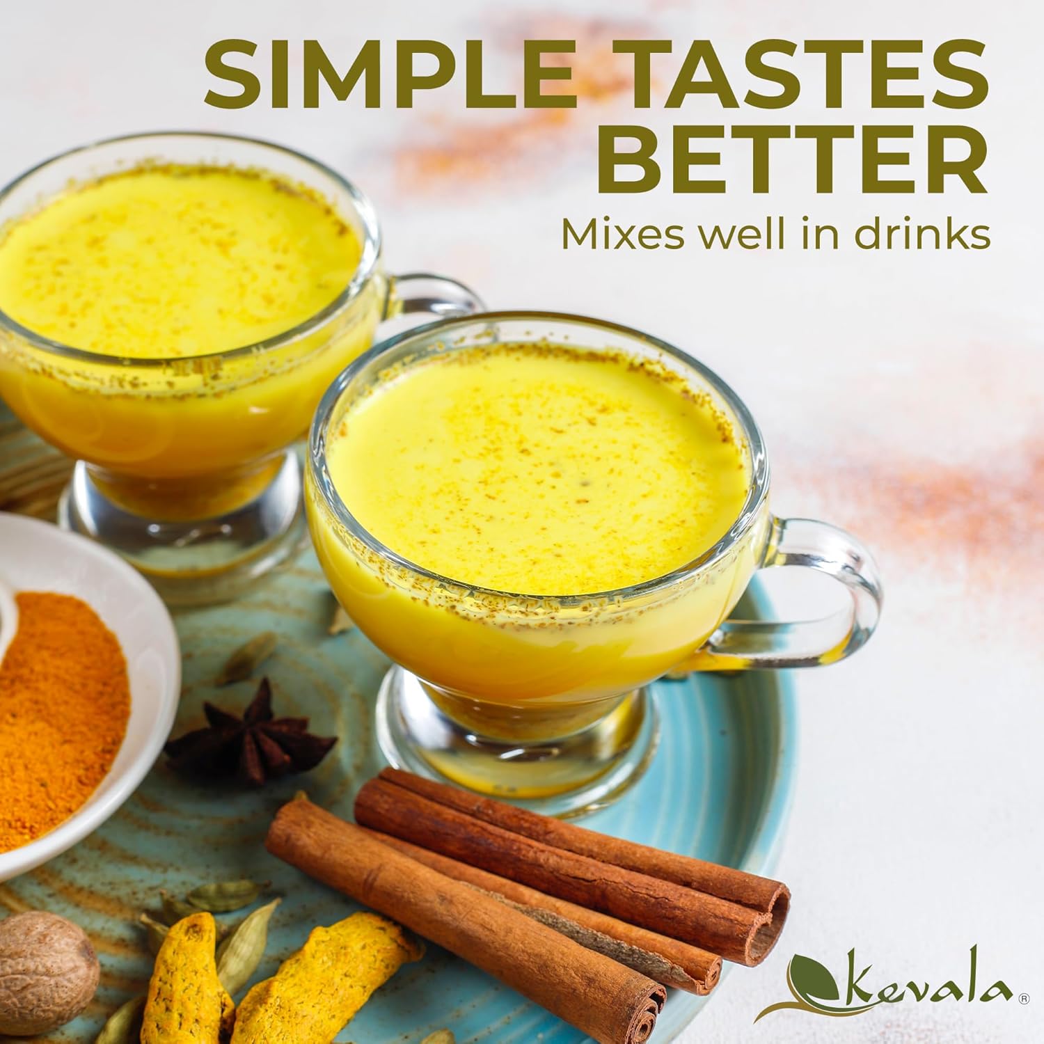 kevala Organic Turmeric Root Powder - Gluten Free Curcumin, Vegan Supplement for Cooking, Kitchen Spice, Non GMO and Kosher Product, 2 lb, 32 oz (Pack of 2)