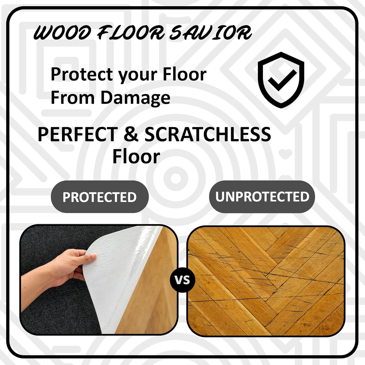 NESTBEAK Office Chair Mat|48" x 36" Multi-Purpose|Low Hard Floor Protector|Self-Adhesive Office Floor Mat for Hardwood|PVC Non-Slip Desk Chair Mat|Floor Protector for Rolling Chairs at Office / Home