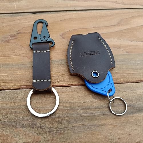 Miniatura 5 de MEEBOY handmade leather car key sleeve for broken key car key cover for men and women (Coffee)