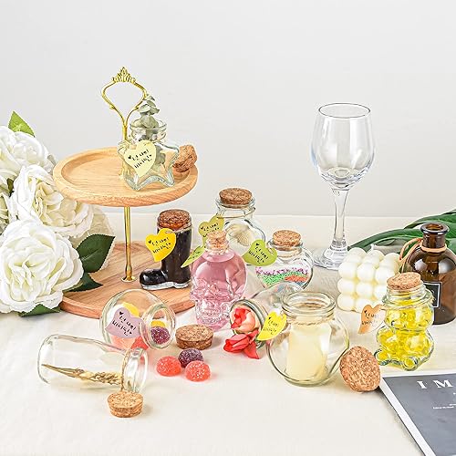 Miniatura 3 de Botella de vidrio con botellas de poción de corcho, 10 unidadesjuego, jarrón de brote, tarros de hechizos pequeños, formas surtidas, tarros de