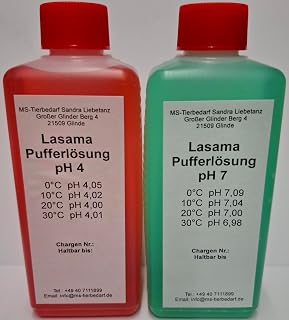 Lasama Pufferlösung/Eichlösung Set je 100 ml pH4 + pH7 Kalibrierlösung