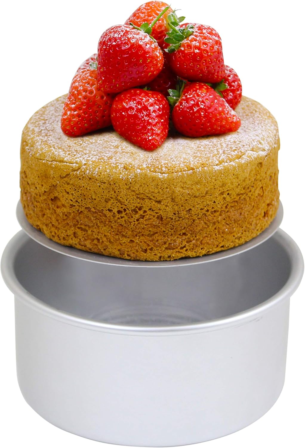 PME Anodised Aluminium Round Cake Tin with Loose Base, Silver