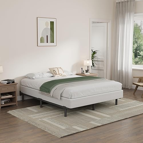 Miniatura 22 de Base de cama tamaño California King, marco de cama Metal Basics de 7 pulgadas, base de perfil bajo para somier, soporte de 9 patas, sin ruido, fácil