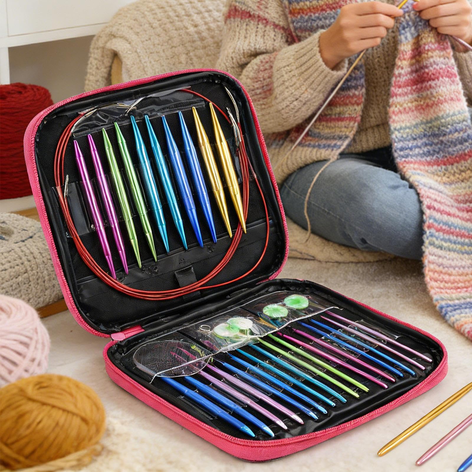 Ferri Da Maglia Circolari Set Lega di Alluminio Assortita