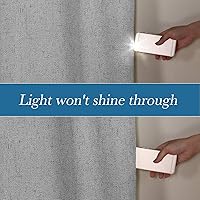 Vista 261 de H.VERSAILTEX Cortinas 100% opacas con aislamiento térmico, texturizadas, de lino, con bloqueo completo de calor y luz, para sala de estar y Negro