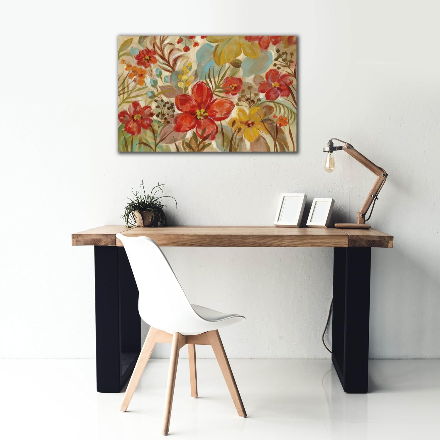 Epic Graffiti 'Tropical Flowers' by Silvia Vassileva, Canvas Wall Art, 40"x26"