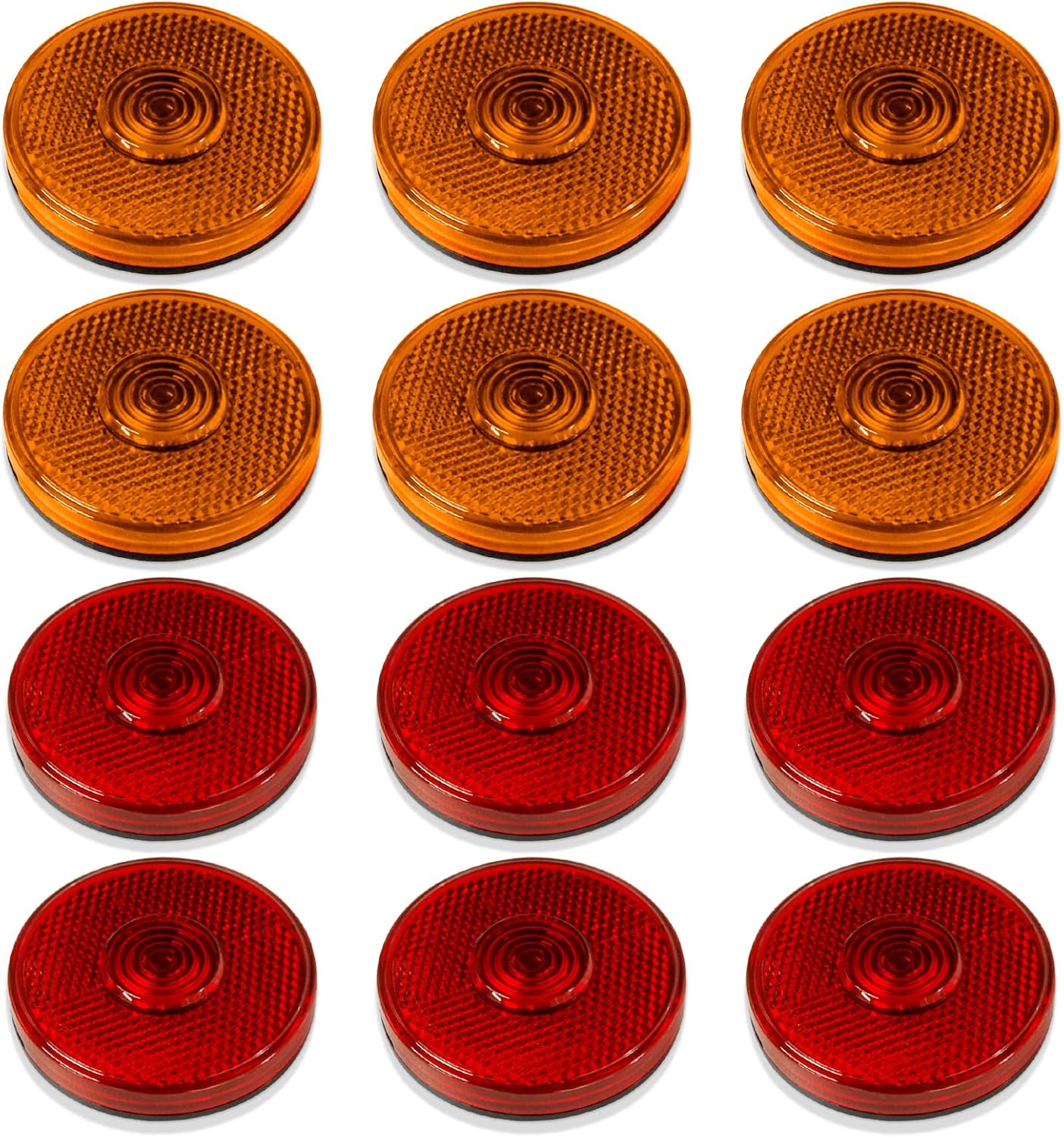 Dream lighting 12V DC 2.5inch Round LED Side Marker Lights for Automotive RV Trailer Truck Clearance Indicator Front/Rear Side - 6 Amber & 6 Red Lights